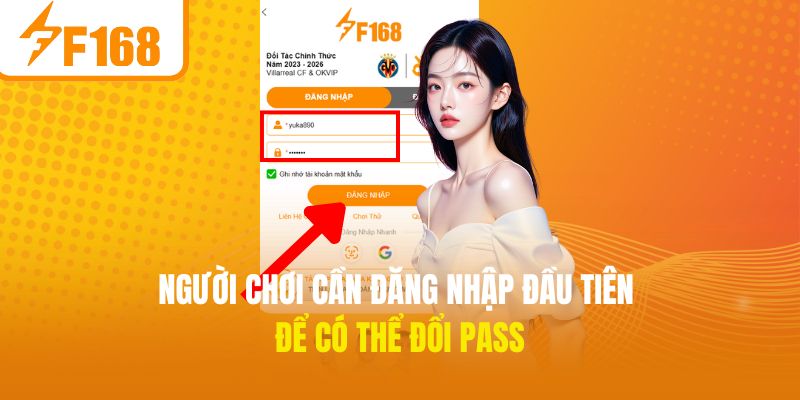 Người chơi cần đăng nhập đầu tiên để có thể đổi pass
